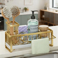 Stainless Steel Sponge Holder For Kitchen Sink With Self-Draining Design, Removable Brush And Dishcloth Holder, Countertop Organizer For Efficient Cleaning